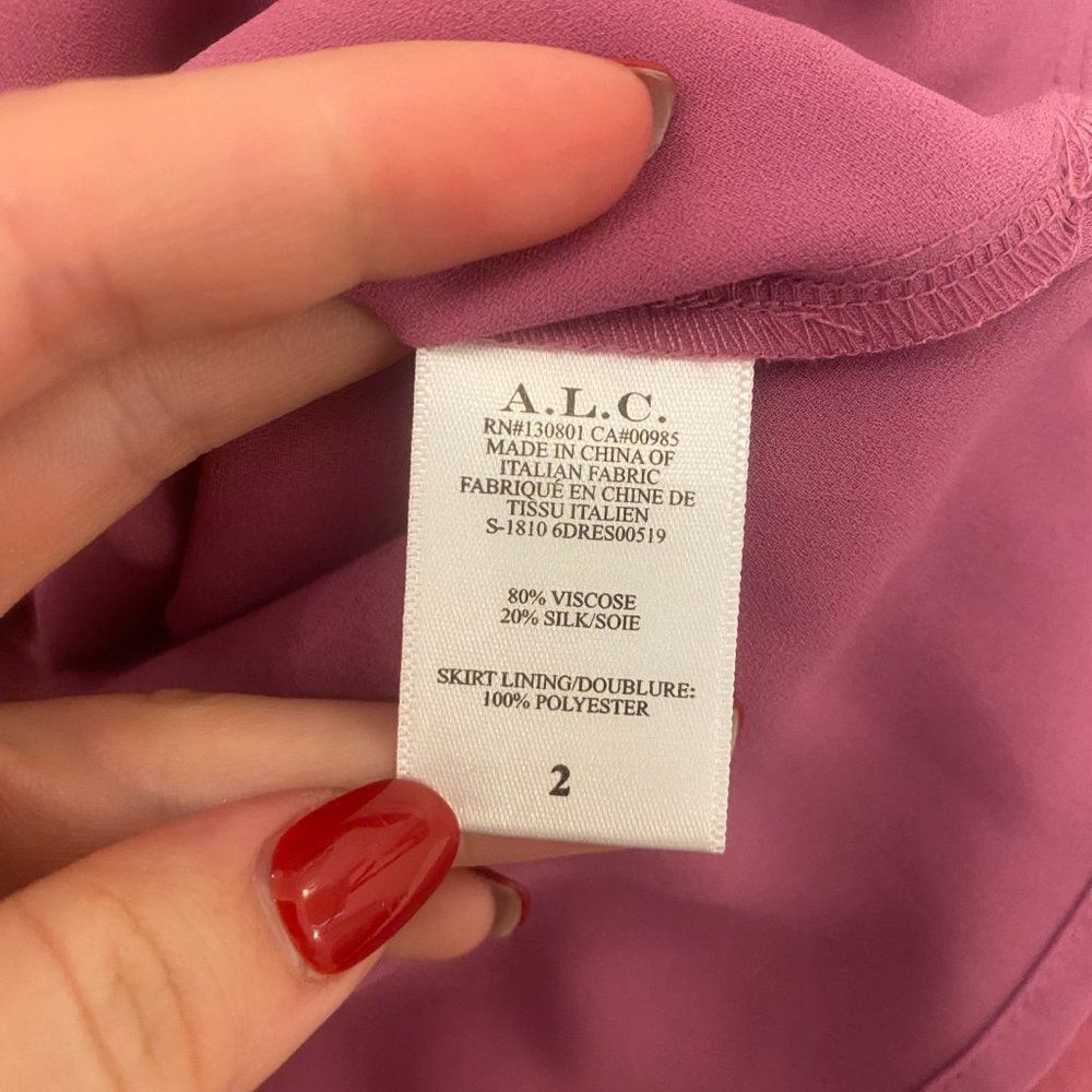 A.L.C. Magenta Velvet Mini Dress - Picture 7 of 10
